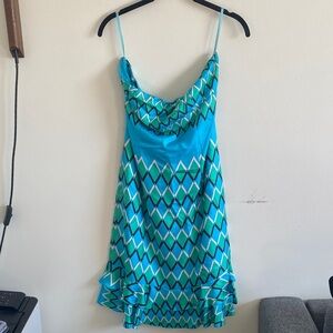 Pucci inspired Tibi Blue and Green Silk Dress Size 8